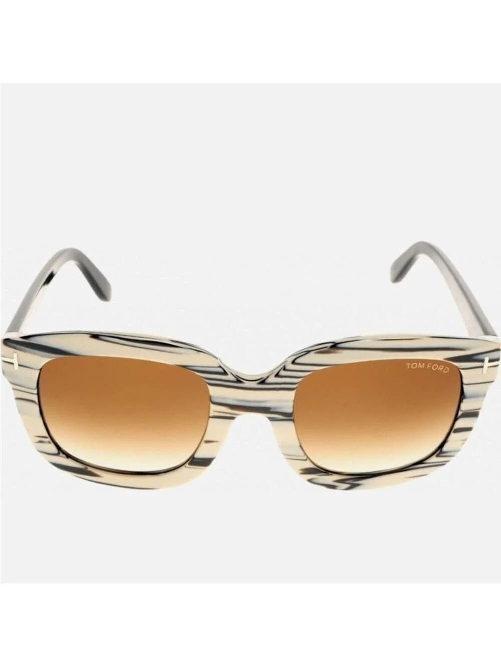 Tom Ford CHRISTOPHE Sunglasses Ivory Black Frame Brown Lens FT279 25F 53-23 140